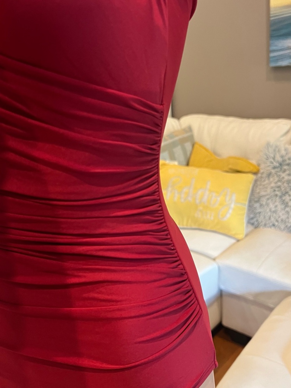 Jantzen Wrap-Front One-Piece Swimsuit in Deep Red - Picture 2 of 6